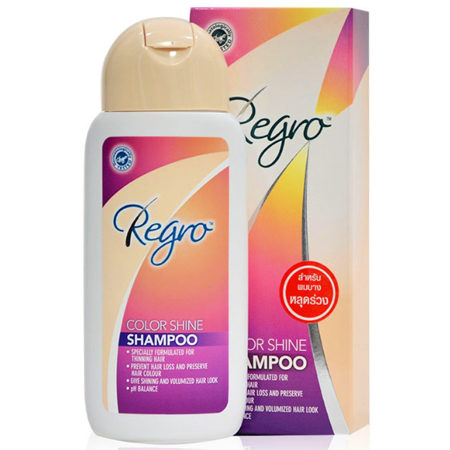 Regro Color Shine Shampoo 200 ml. แชมพูป้องกันผมร่วง,Regro Color Shine Shampoo แชมพูป้องกันผมร่วงสำหรับผมทำสี,Regro ยาสระผม,Regro แชมพู,Regro ดีไหม,Regro ซื้อที่ไหน,Regro ราคา,